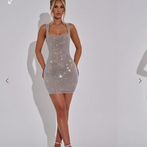 PETRA MINI DRESS - SILVER Elegant Silver Dress